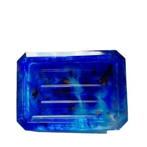 Blue and Clear Resin Soapdish with Orange BUNDLE ANY 3 ITEMS 15%OFF!